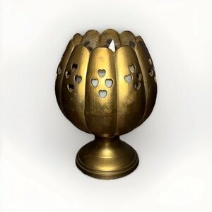 Brass Heart Cutout Candle Compote Votive Holder